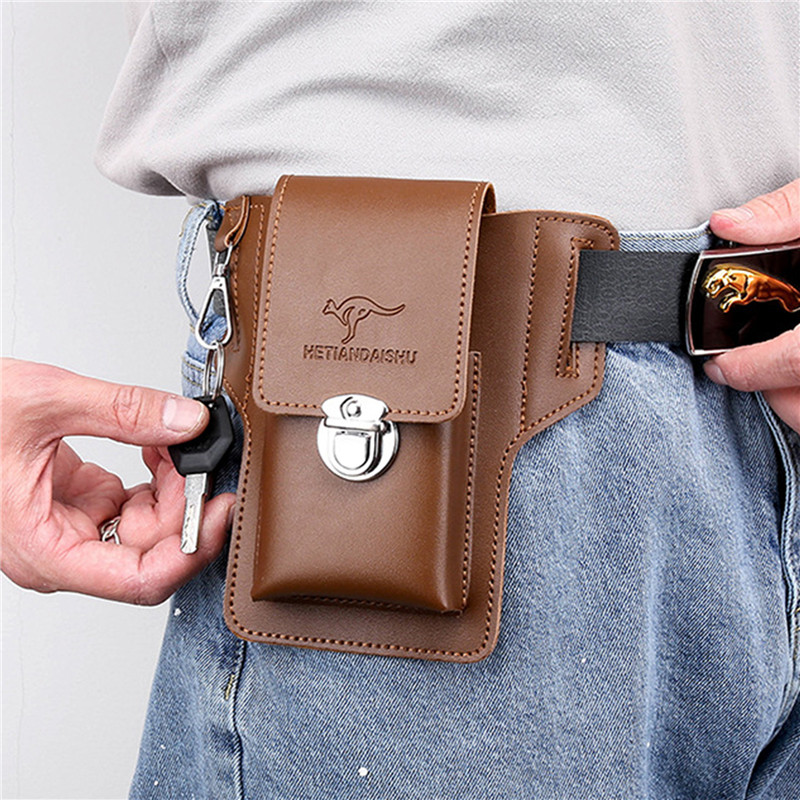 Leather Wallet Men - Bolsa de cinturón de teléfono para