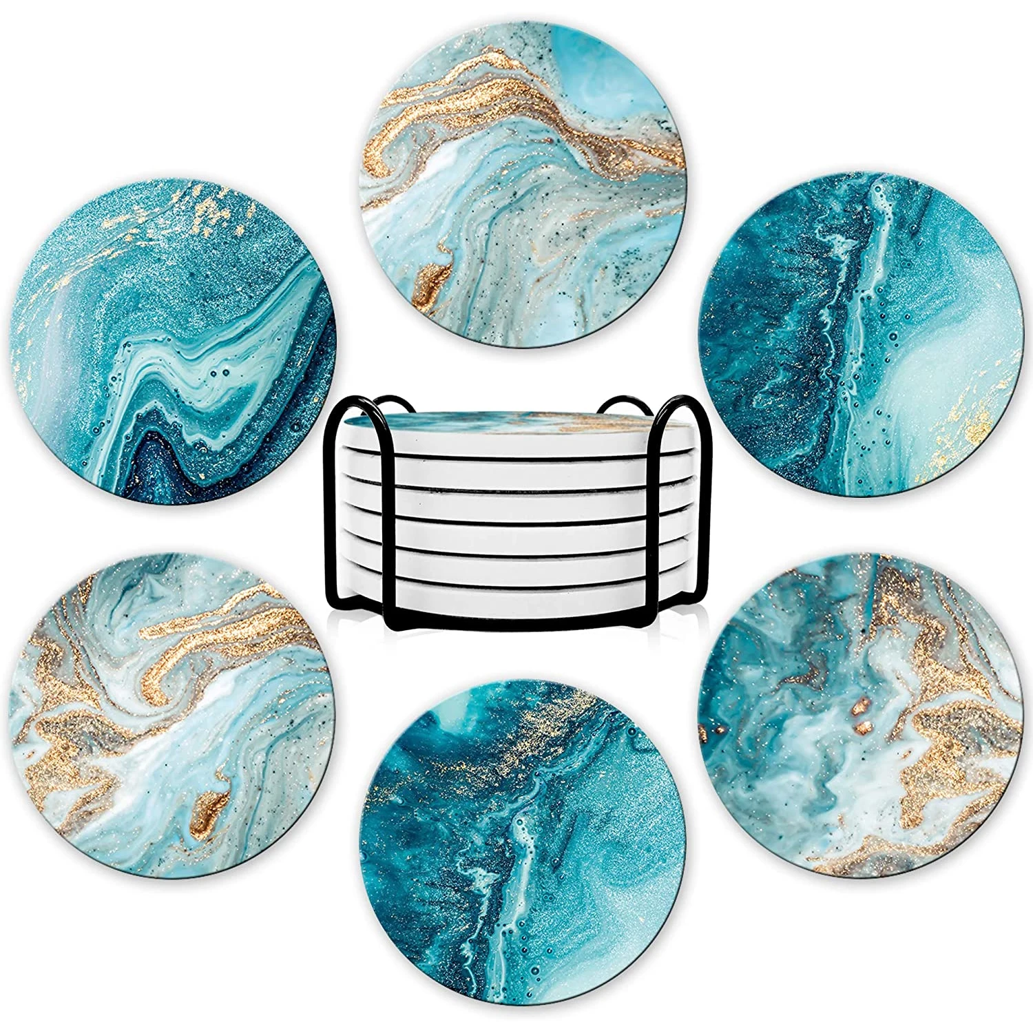 Juego de 6 posavasos para bebi - Marble Coaster Set reseña y precio