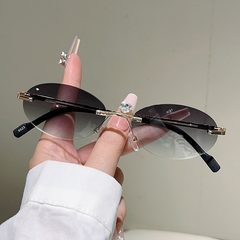 Gafas de sol ovaladas sin mont - Sunglasses Uv400 reseña y precio