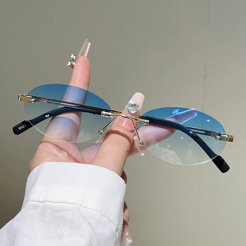 Gafas de sol ovaladas sin mont - Sunglasses Uv400 reseña y precio