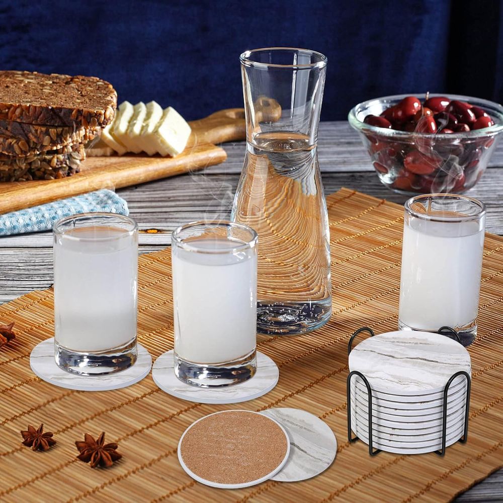 Juego de 6 Posavasos Absorbent - Marble Coaster Set reseña y precio