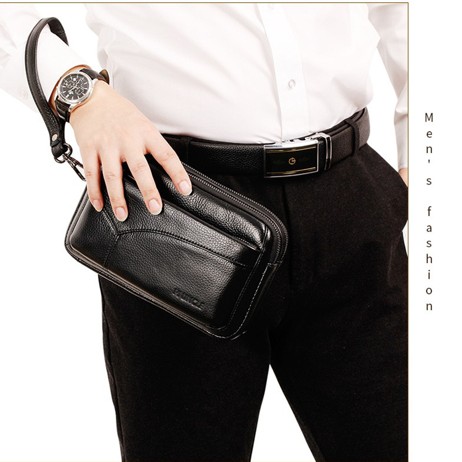 Bolso de Mano de Cuero Genuino - Leather Wallet Men reseña y precio